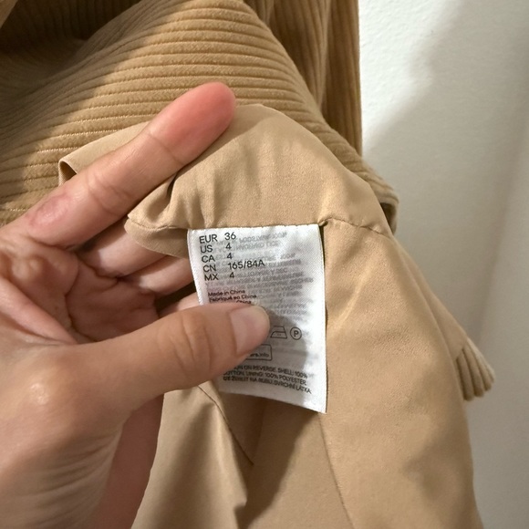 H&M Camel Corduroy Double-Breasted Blazer - Picture 7 of 8